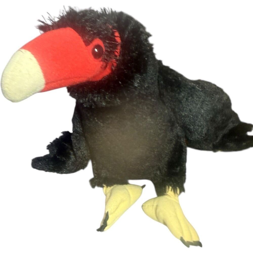 Wild Republic Turkey Vulture Plush 12" Buzzard Stuffed Animal Bird Black Red